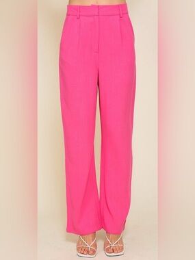 Lumiere High-Rise Pink Wide Leg Pants – Size Large